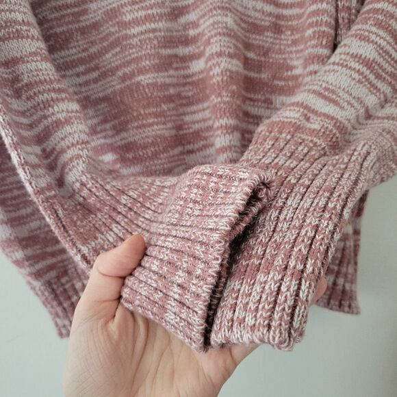 Kenneth Cole Pink Cropped Sweater V-Neck XS Oversized - Picture 5 of 8